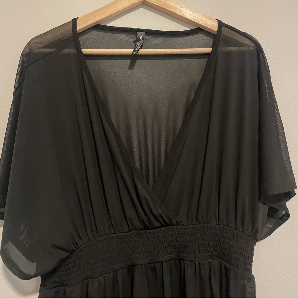 Torrid Black Sheer Cover-Up Dress, Size 1x - Picture 4 of 5